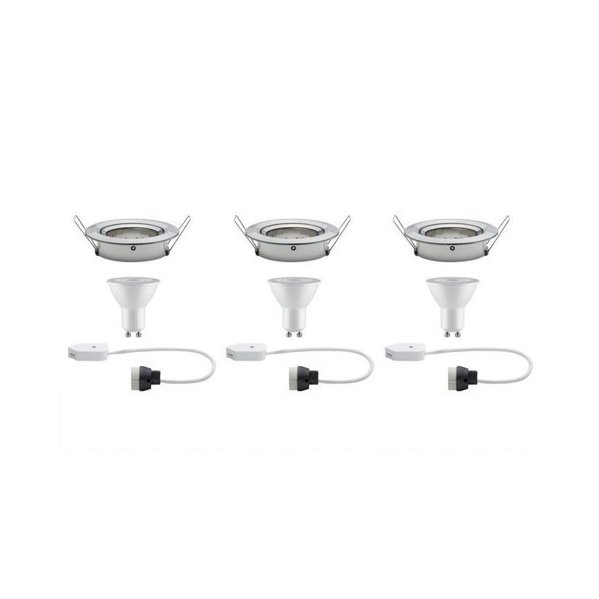 Paulmann 93607 - НАБІР 3x LED GU10/7W IP23 Димерний світильник для ванної кімнати NOVA 230V