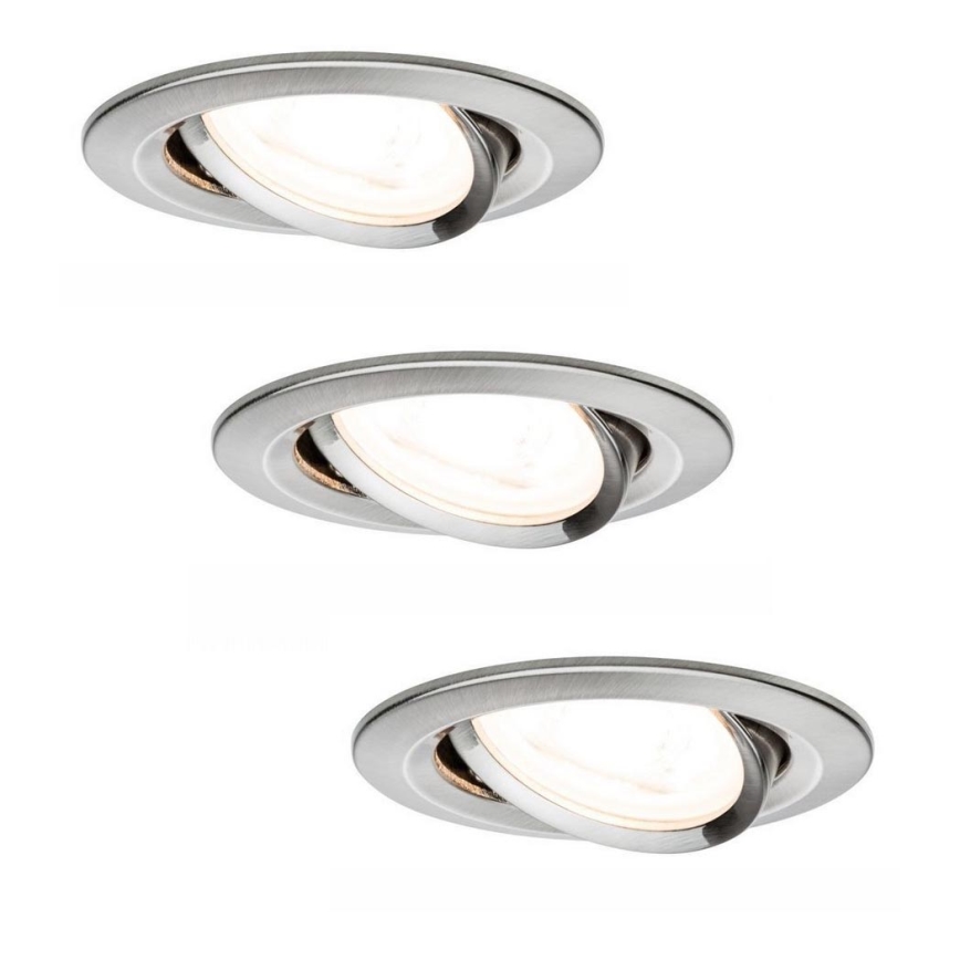 Paulmann 93607 - НАБІР 3x LED GU10/7W IP23 Димерний світильник для ванної кімнати NOVA 230V