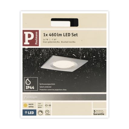 Paulmann 93611 - LED-GU10/7W IP44 Світильник для ванної з регулюванням яскравості NOVA 230V