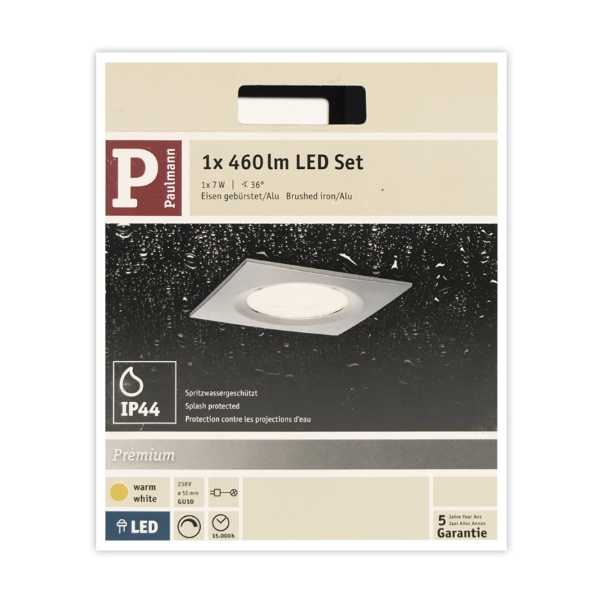 Paulmann 93611 - LED-GU10/7W IP44 Світильник для ванної з регулюванням яскравості NOVA 230V