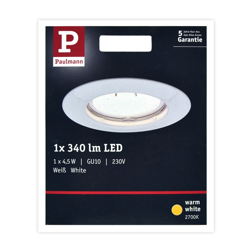 Paulmann 93658 - LED-GU10/4,5W Встроенный светильник 230V
