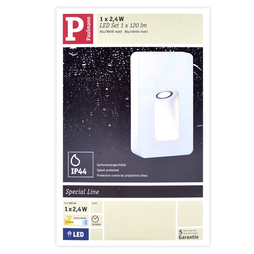 Paulmann 93809 - Уличный настенный светильник SPECIAL LINE 230V LED/2,4W IP44