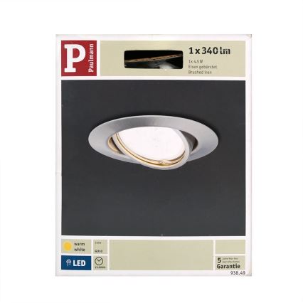 Paulmann 93849 - LED-GU10/4,5W/230V Стельовий вбудований світильник PREMIUM LINE 230V