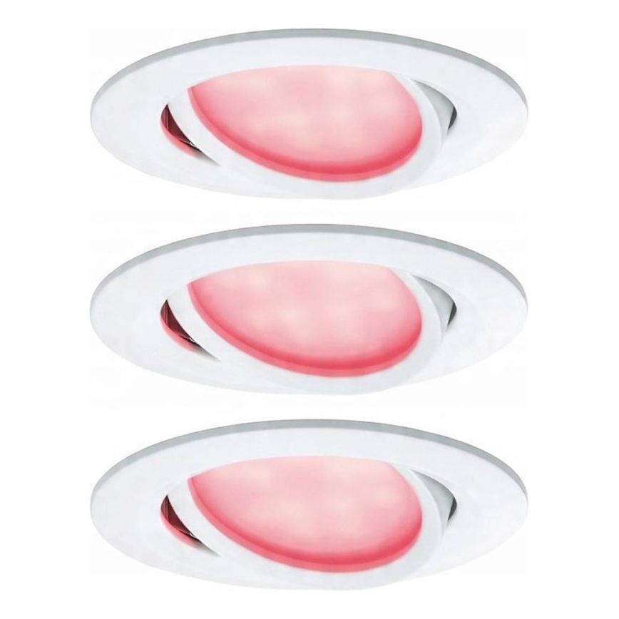 Paulmann 93940 - НАБОР 3x LED RGBW/2W IP23 Встроенный светильник для ванной комнаты с регулированием яркости 230V