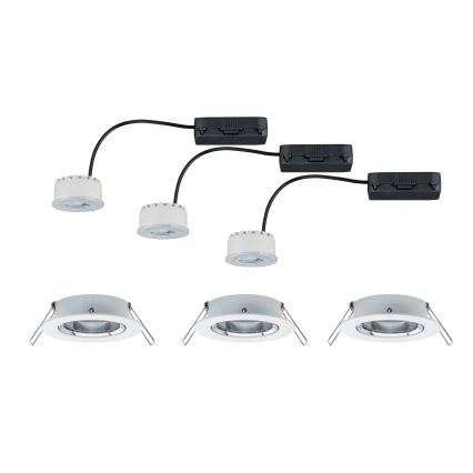 Paulmann 93942 - НАБІР 3xLED/6,8W IP23 Вбудований стельовий світильник для ванної з регулюванням яскравості COIN 230V