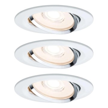 Paulmann 93942 - НАБІР 3xLED/6,8W IP23 Вбудований стельовий світильник для ванної з регулюванням яскравості COIN 230V