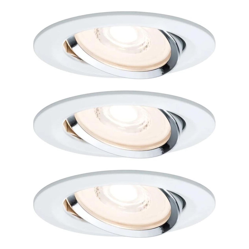 Paulmann 93942 - НАБІР 3xLED/6,8W IP23 Вбудований стельовий світильник для ванної з регулюванням яскравості COIN 230V