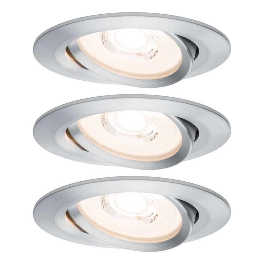 Paulmann 93943 - набор из 3 встраиваемых LED-светильников по 6,8 Вт, IP23, диммируемые, для ванной COIN, 230 В