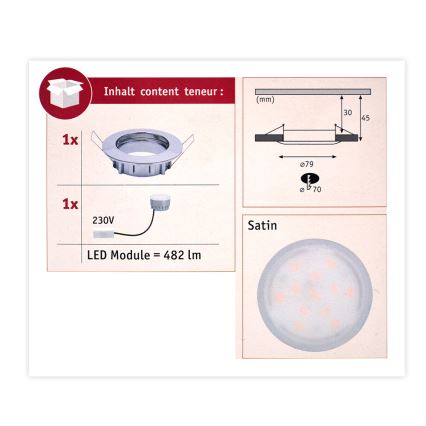 Paulmann 93959 - LED/7W IP44 Светильник для ванной комнаты с регулированием яркости COIN 230V