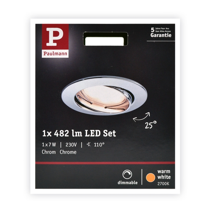 Paulmann 93965 - LED/7W Светильник для ванной комнаты с регулированием яркости COIN 230V