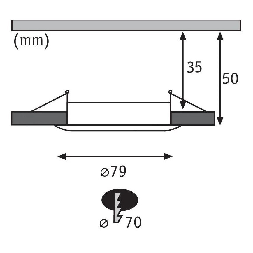 Paulmann 93975 - LED/6,8W IP44 Вбудований стельовий світильник для ванної COIN 230V