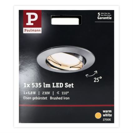 Paulmann 93979 - Встраиваемый светильник для ванной комнаты COIN LED/6,8W IP23 230V