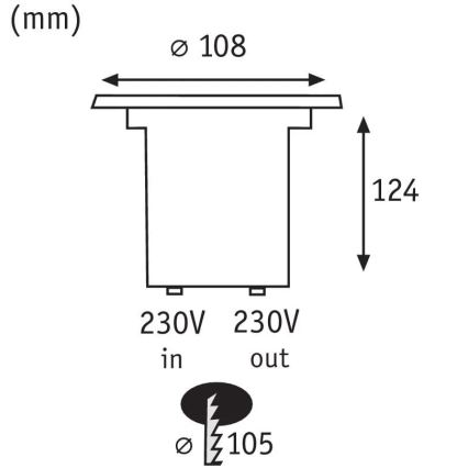Paulmann 93992 - LED GU10/3,5W IP67 Уличный встроенный светильник SPECIAL 230V