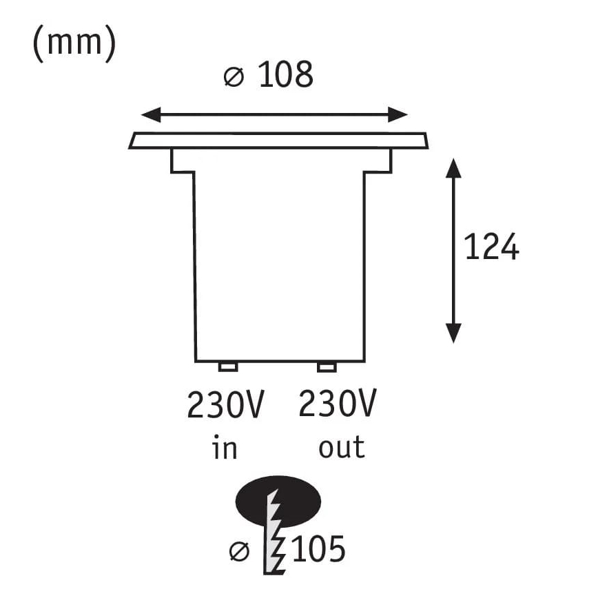 Paulmann 93992 - LED GU10/3,5W IP67 Уличный встроенный светильник SPECIAL 230V