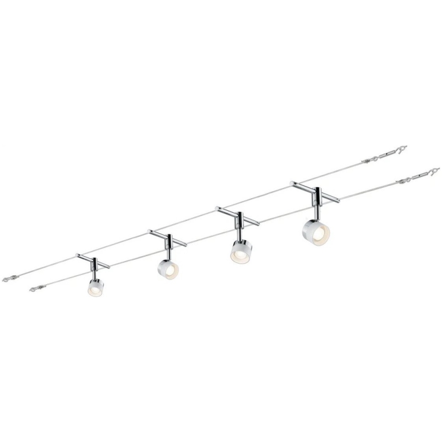 Paulmann 94080 - НАБІР 4×LED/4,8 Вт Повна тросова система STAGE 230 В глянцевий хром