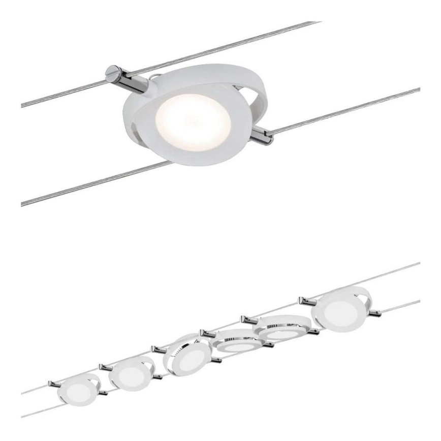 Paulmann 94106 - НАБІР 6xLED/4W Точковий світильник до мотузкової системи ROUNDMAC 230V білий