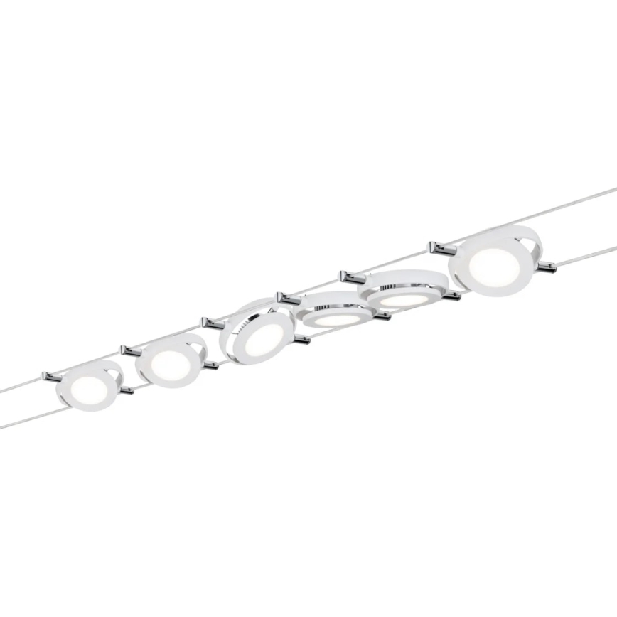 Paulmann 94106 - НАБІР 6xLED/4W Точковий світильник до мотузкової системи ROUNDMAC 230V білий