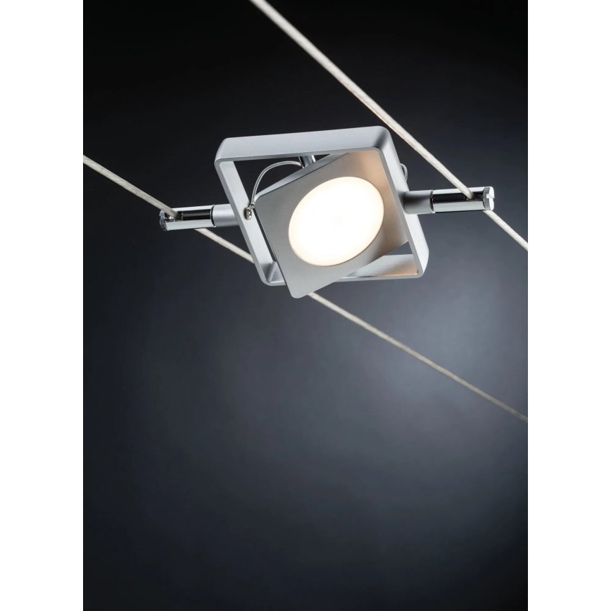 Paulmann 94107 - НАБІР 4xLED/4,3W Комплектна тросова система MAC 230V матовий хром