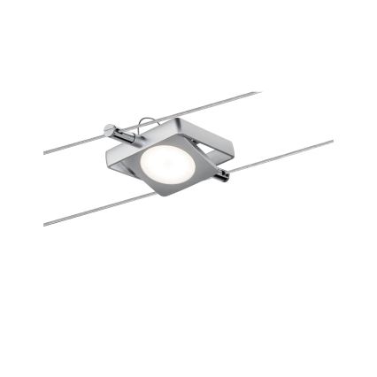 Paulmann 94107 - комплект из 4 точечных светодиодных светильников 4,3 Вт для тросовой системы MAC 230 В матовый хром