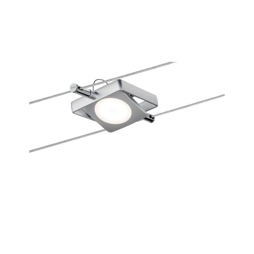 Paulmann 94107 - комплект из 4 точечных светодиодных светильников 4,3 Вт для тросовой системы MAC 230 В матовый хром