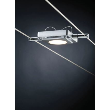 Paulmann 94107 - НАБОР 4×LED/4,3 Вт полный тросовый комплект MAC 230V, матовый хром