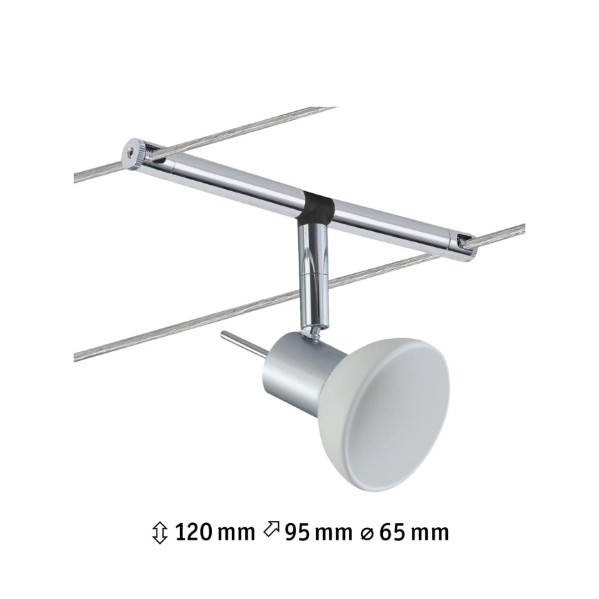 Paulmann 94131 - 1xGU5,3/10W Точковий світильник для тросової системи SHEELA 12V, глянцевий хром