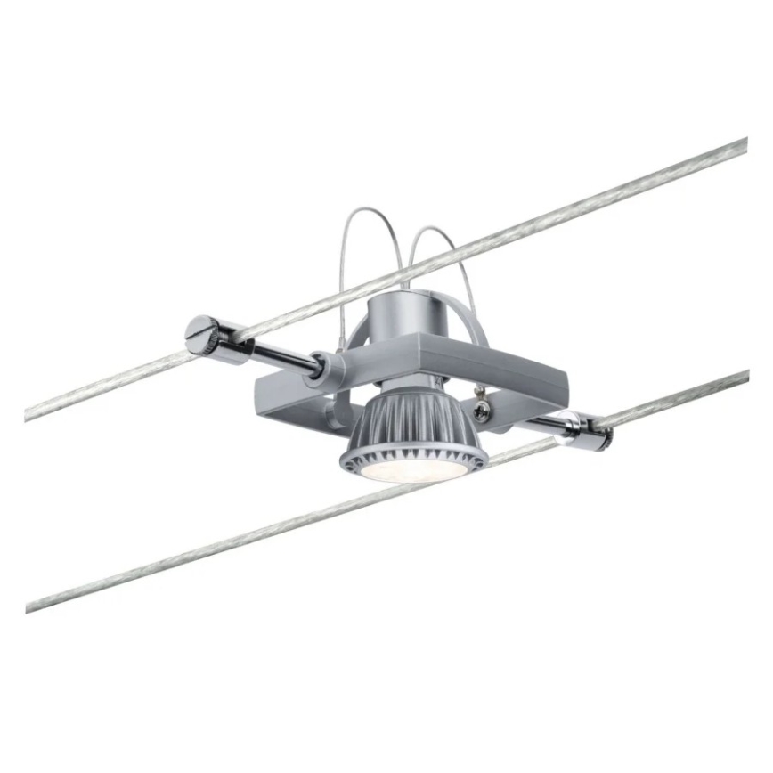Paulmann 94132 - 1xGU5,3/10W Точечный светильник для тросовой системы MAC 12В матовый хром