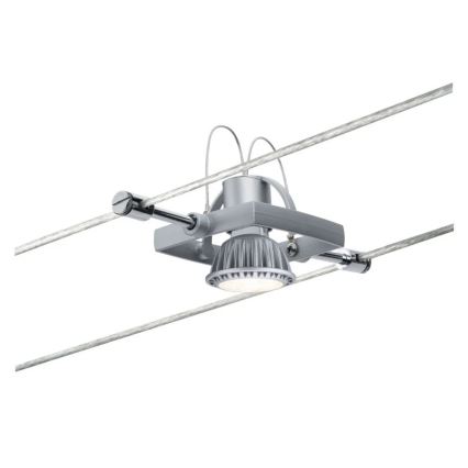 Paulmann 94132 - 1xGU5,3/10W Точковий світильник для тросової системи MAC 12В матовий хром