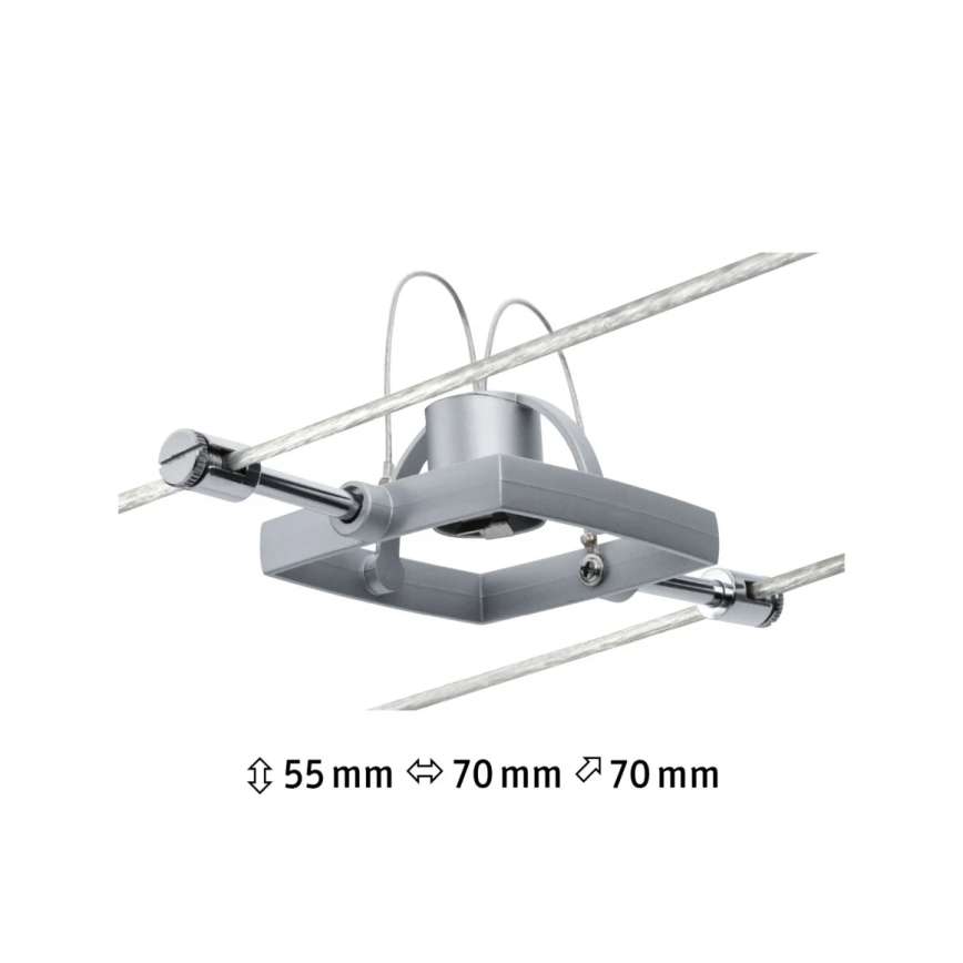 Paulmann 94132 - 1xGU5,3/10W Точковий світильник для тросової системи MAC 12В матовий хром