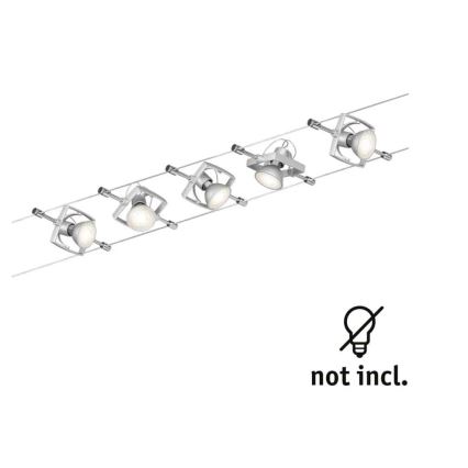 Paulmann 94133 - Комплект 5xGU5,3/10W, тросова система MAC 230V, матовий хром