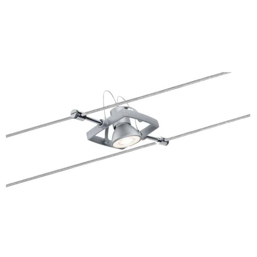Paulmann 94133 - НАБІР 5xGU5,3/10W Точкове світильник для тросової системи MAC 230В матовий хром