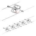 Paulmann 94133 - НАБОР 5xGU5,3/10W Точечный светильник для тросовой системы MAC 230V матовый хром