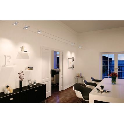 Paulmann 94133 - НАБОР 5xGU5,3/10W Точечный светильник для тросовой системы MAC 230V матовый хром