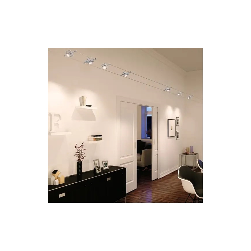 Paulmann 94134 - Набір 5xGU5,3/10W Комплектна тросова система MAC 230 В біла