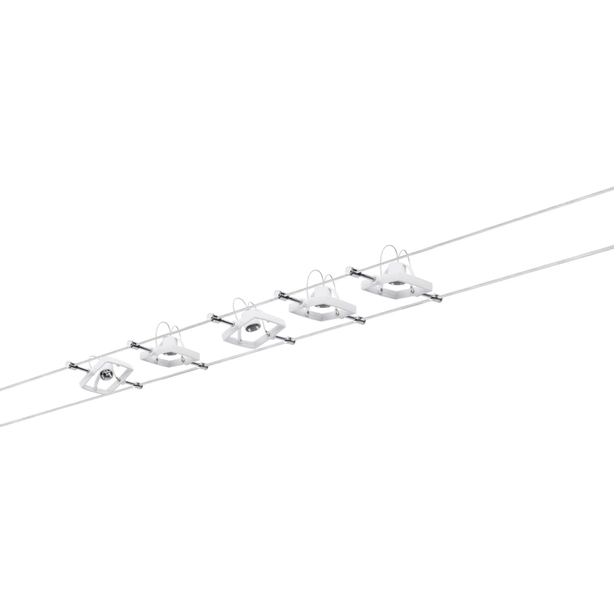Paulmann 94134 - НАБОР 5xGU5,3/10W Точечный светильник для тросовой системы MAC 230V белый