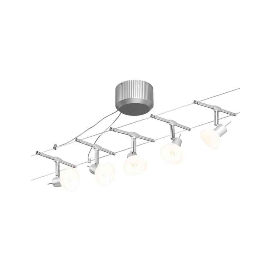 Paulmann 94136 - НАБОР 5xGU5,3/10W Точечный светильник для тросовой системы SHEELA 230В глянцевый хром