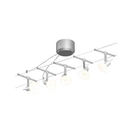 Paulmann 94136 - НАБОР 5xGU5,3/10W Точечный светильник для тросовой системы SHEELA 230В глянцевый хром