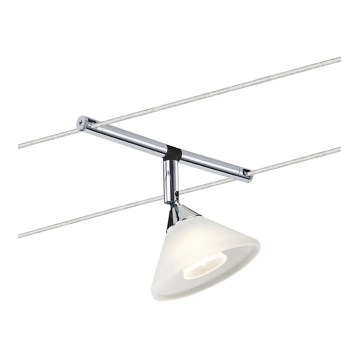 Paulmann 94138 - 1xGU4/10W Точковий світильник для тросової системи COLMAR 12V білий/глянцевий хром