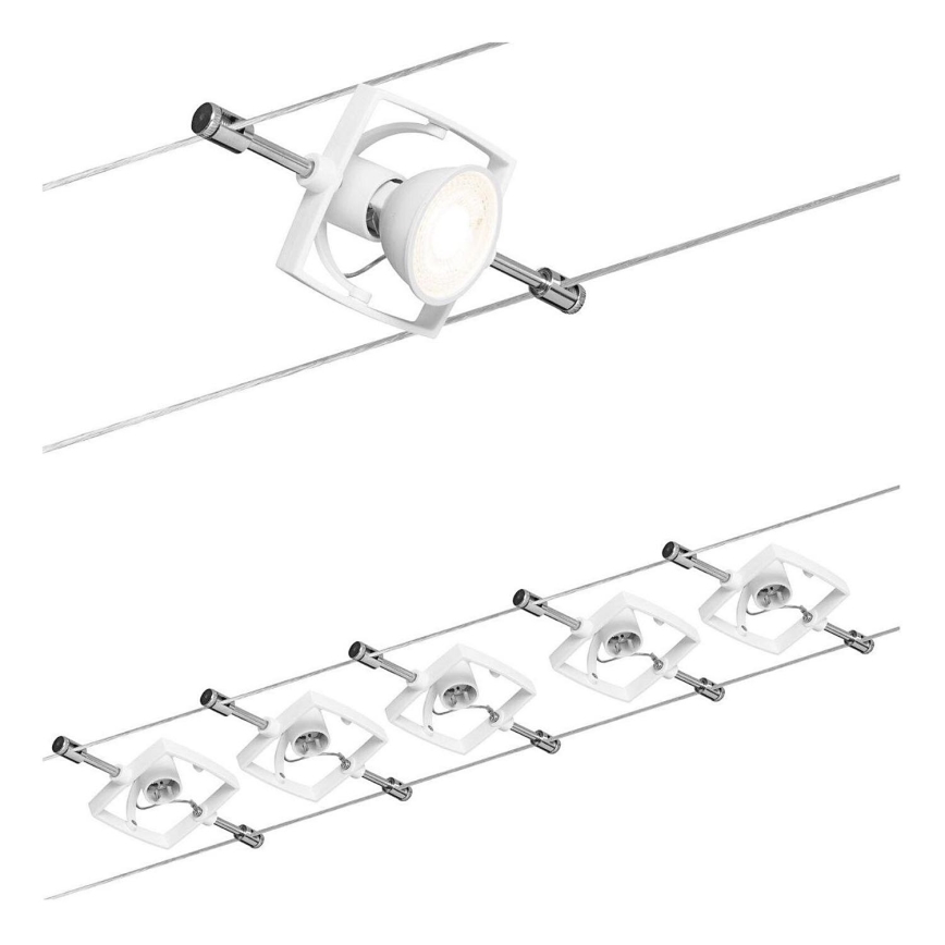 Paulmann 94149 - НАБІР 5xGU5,3/10W Точковий світильник до мотузкової системи TECH 230V білий