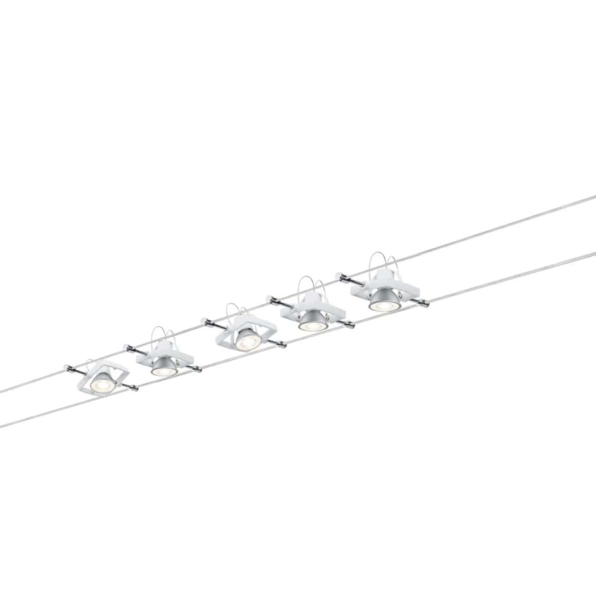Paulmann 94149 - НАБІР 5xGU5,3/10W Точковий світильник до мотузкової системи TECH 230V білий