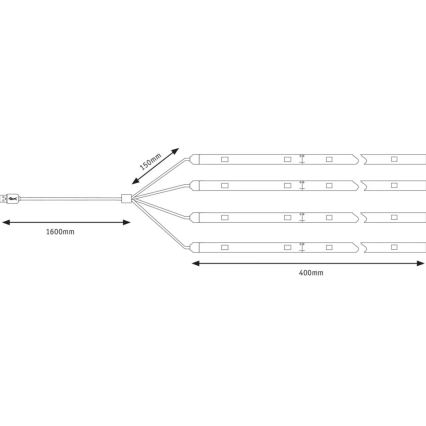 Paulmann 94208 - LED/1,8W Подсветка для зонта PARASOL 5V/USB 1,6 м