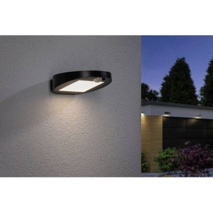 Paulmann 94246 - LED/1,2W IP44 Вуличний світильник з датчиком на сонячній батареї RYSE 3,7V