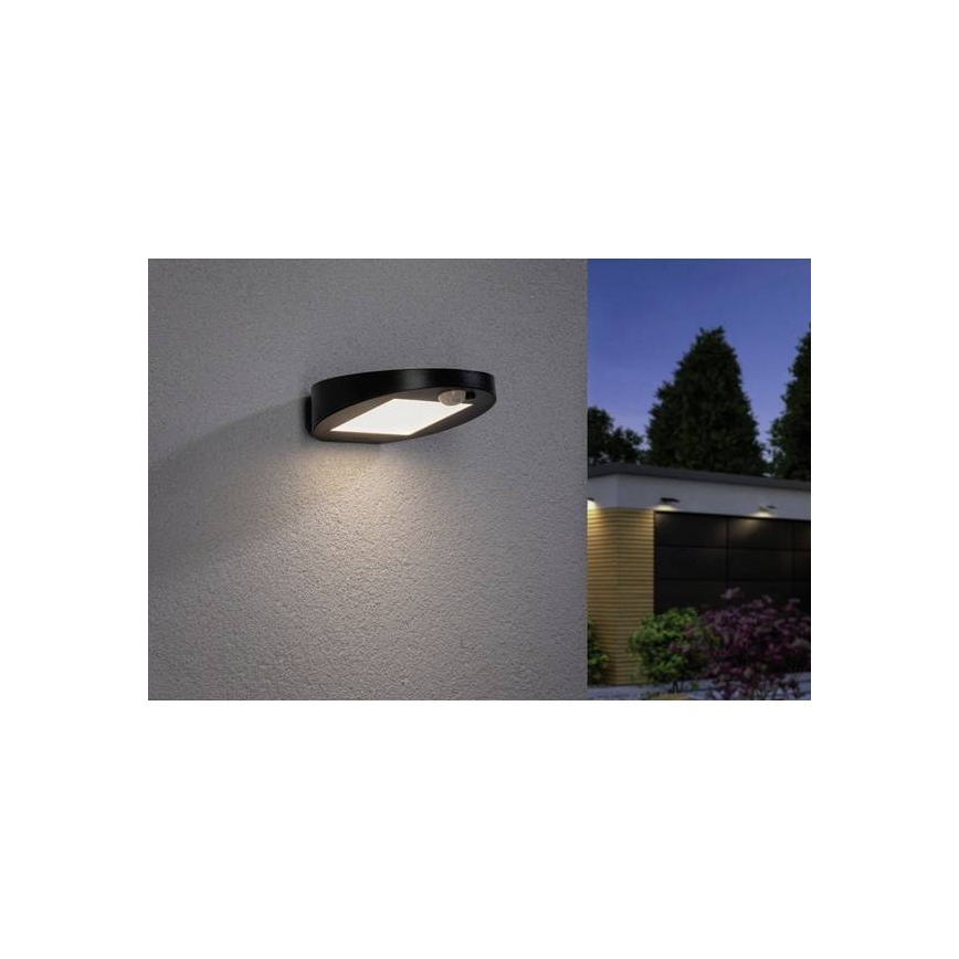 Paulmann 94246 - LED/1,2W IP44 Вуличний світильник з датчиком на сонячній батареї RYSE 3,7V