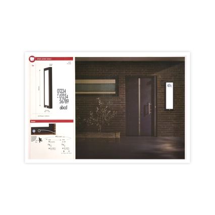 Paulmann 94257 - LED/19W IP44 Номер дома с датчиком 230V