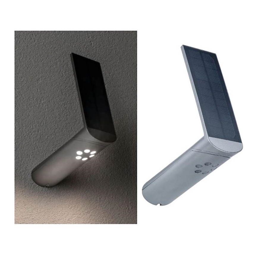 Paulmann 94261 - LED/1,2W IP44 Настенный светильник на солнечной батарее с датчиком ILIAS 3,7V 1800 mAh