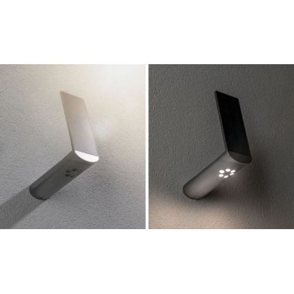 Paulmann 94261 - LED/1,2W IP44 Настінний світильник з датчиком на сонячній батареї ILIAS 3,7V