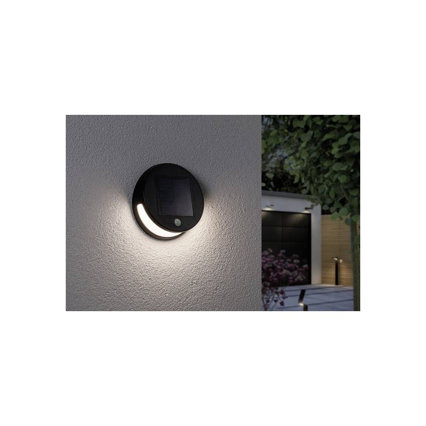 Paulmann 94265 - LED/3W IP44 Вуличний світильник з датчиком на сонячній батареї HELENA 3,7V