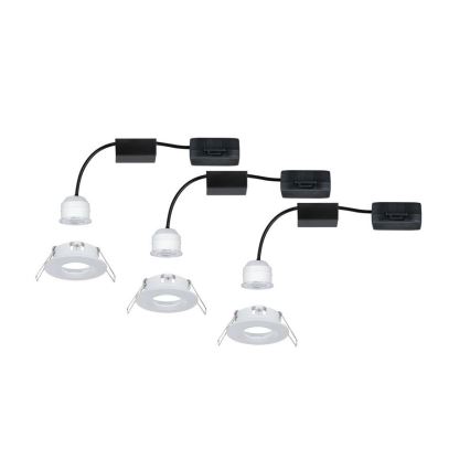 Paulmann 94299 - НАБОР 3xLED/4W IP44 Встроенный светильник для ванной комнаты NOVA 230V