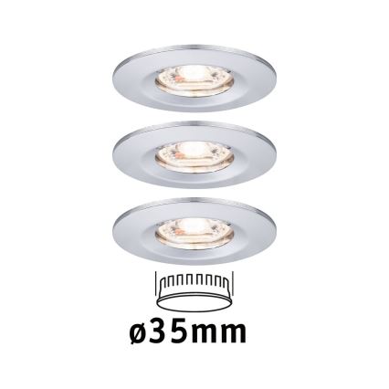 Paulmann 94303 - НАБІР 3xLED/4W IP44 Вбудований стельовий світильник для ванної COIN 230V