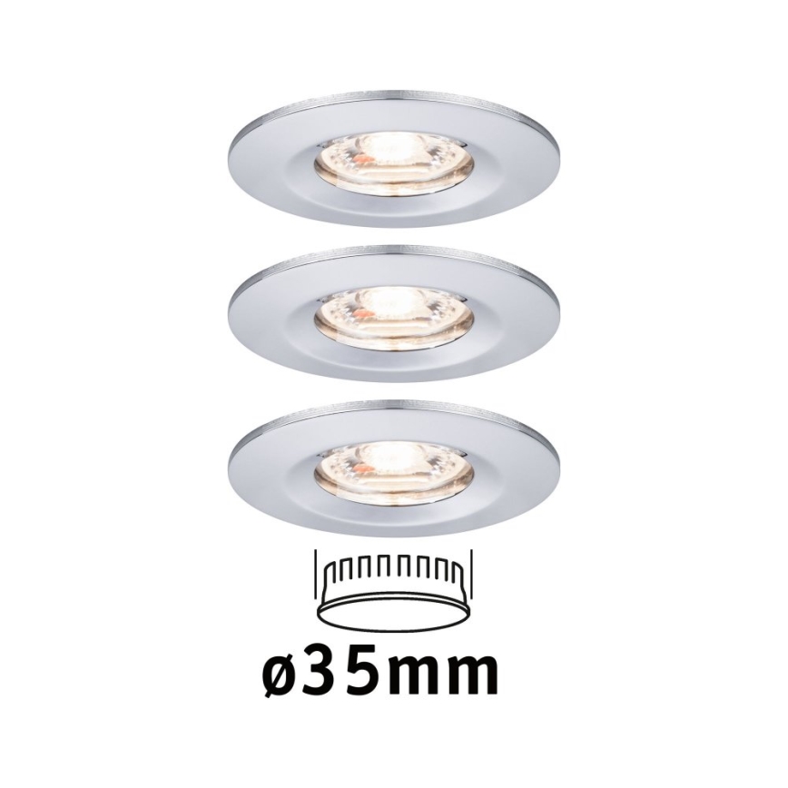 Paulmann 94303 - НАБІР 3xLED/4W IP44 Вбудований стельовий світильник для ванної COIN 230V